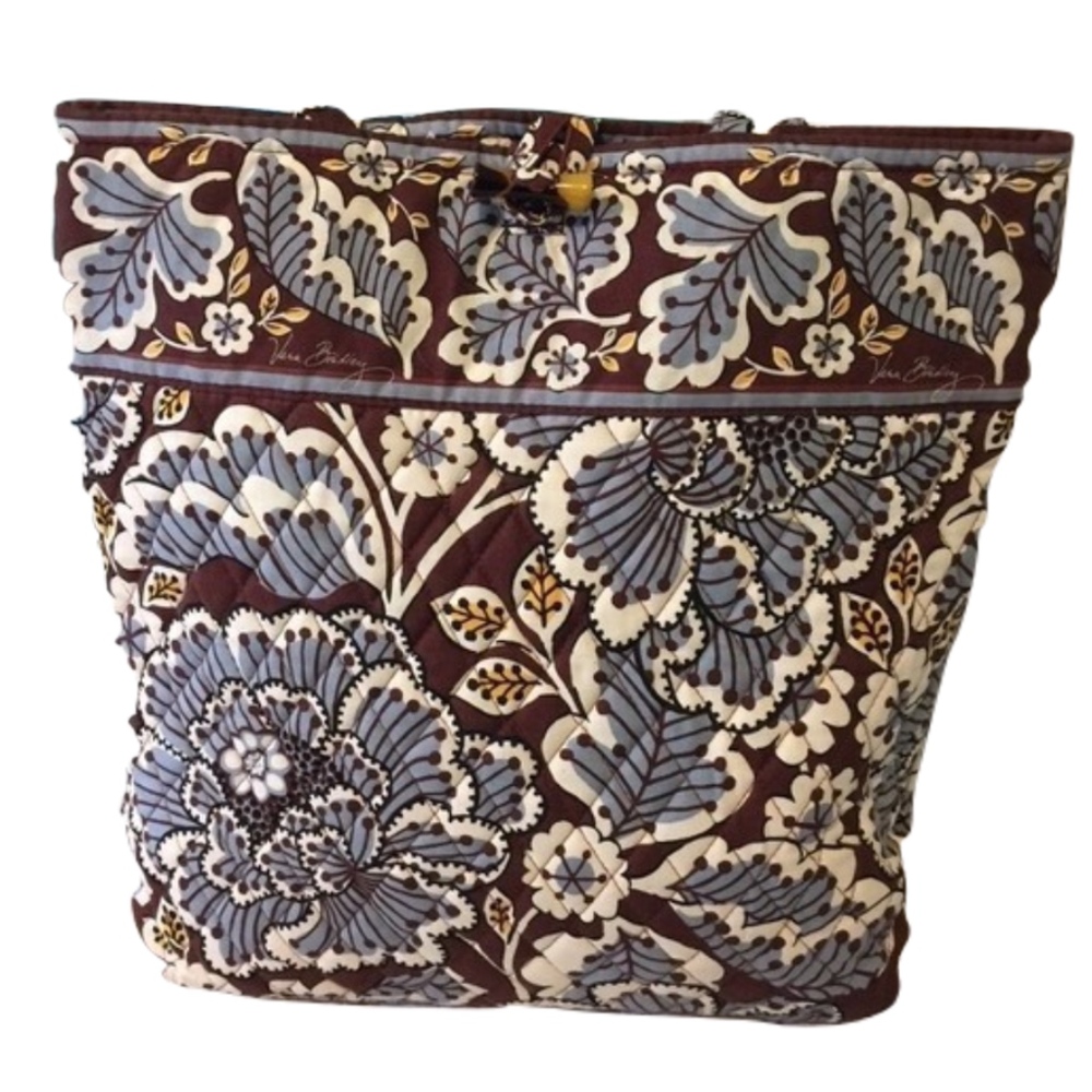EUC Vera Bradley Toggle Tote in Slate Blooms